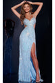 Long Prom Dress: Jovani 40060 - Blue / 00 - Apparel & Accessories > Clothing > Dresses