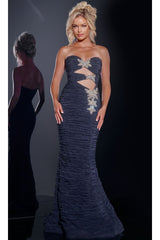Long Prom Dress: Jovani 40174 - Navy / Prom