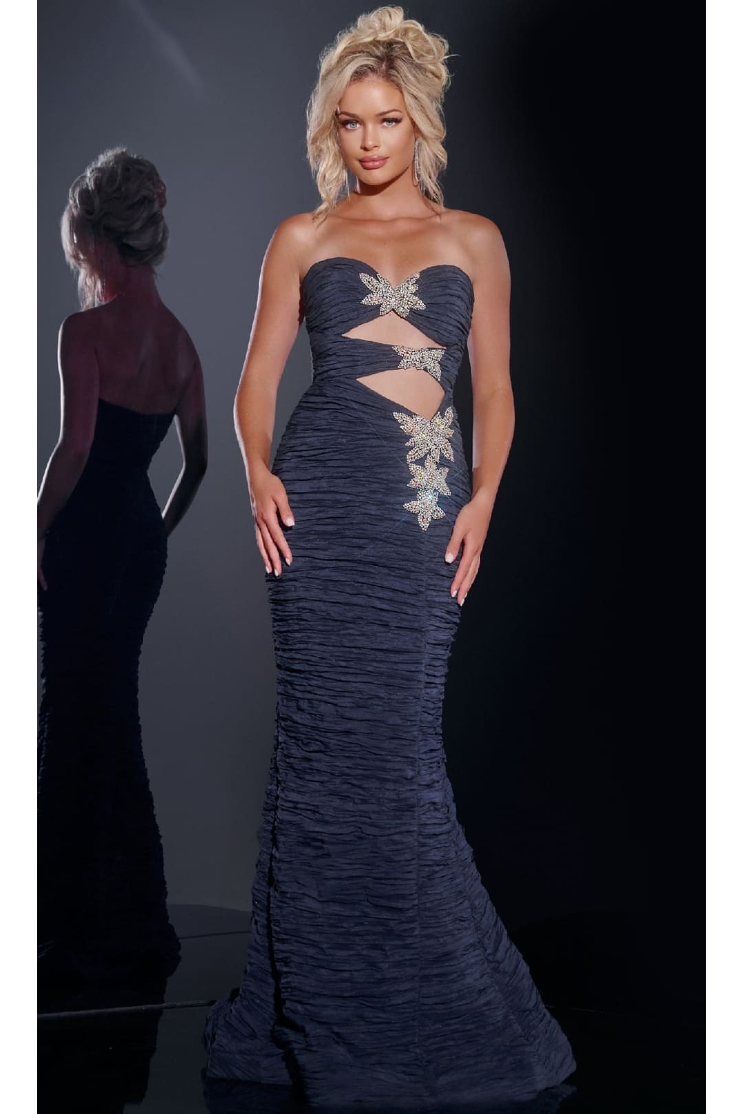 Long Prom Dress: Jovani 40174 - Navy / Prom