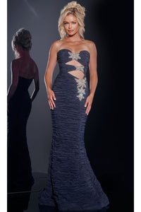 Long Prom Dress: Jovani 40174 - Navy / Prom