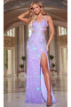 Long Prom Dress: Jovani 40242 - Lilac/Silver / Prom