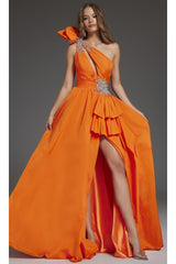 Long Prom Dress: Jovani 40929 - Orange / Prom