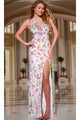 Long Prom Dress: Jovani 41060 - Ivory/Multi / Prom