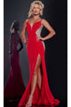 Long Prom Dress: Jovani 42002 - Red / Prom
