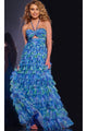 Long Prom Dress: Jovani 42182 - Royal/Multi / Prom