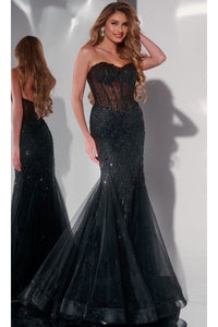 Long Prom Dress: Jovani 42217 - Black / Prom