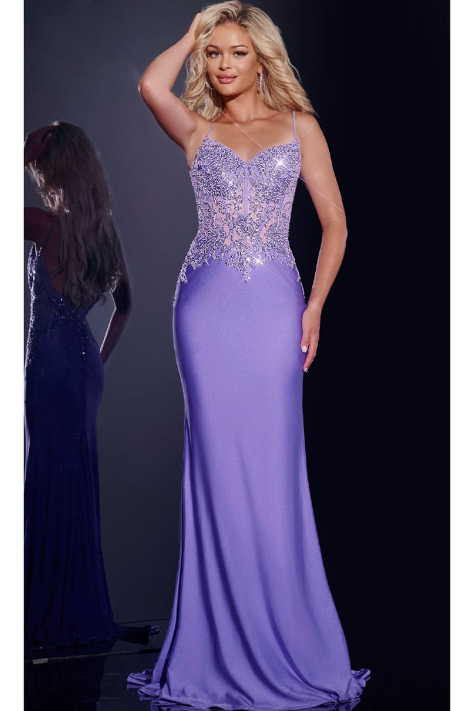 Long Prom Dress: Jovani 42221 - Violet / Prom