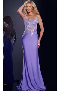 Long Prom Dress: Jovani 42221 - Violet / Prom