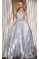 Long Prom Dress: Jovani 42337 - Silver / Prom