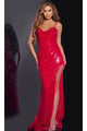 Long Prom Dress: Jovani 42379 - Wine / Prom