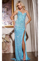 Long Prom Dress: Jovani 42412 - Light Blue Multi / Prom