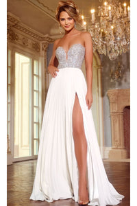Long Prom Dress: Jovani 42638 - Off White / Prom