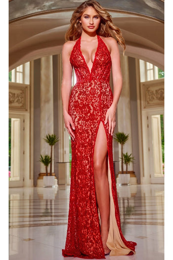 Long Prom Dress: Jovani 42724 - Red / Prom