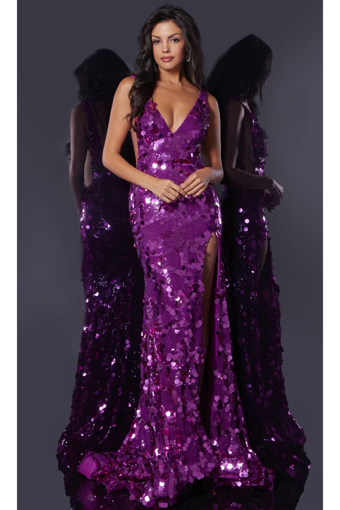 Long Prom Dress: Jovani 43056 - Violet / Prom