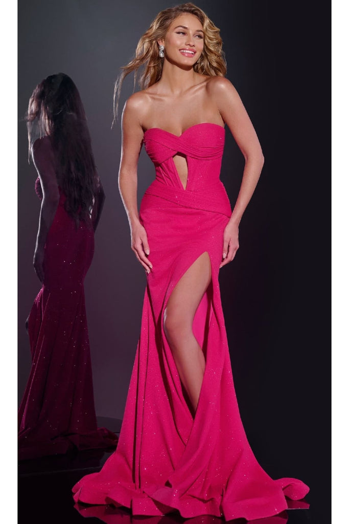 Long Prom Dress: Jovani 43065 - Fuchsia / Prom