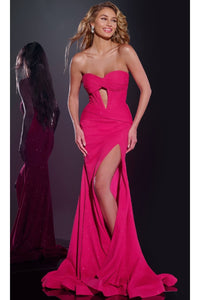 Long Prom Dress: Jovani 43065 - Fuchsia / Prom
