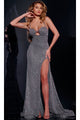 Long Prom Dress: Jovani 43080 - Grey / Apparel & Accessories > Clothing > Dresses