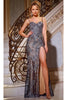 Long Prom Dress: Jovani 43099 - Black/Silver / Prom