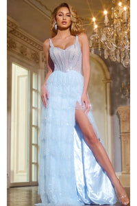 Long Prom Dress: Jovani 43193 - Light Blue / Prom