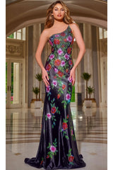 Long Prom Dress: Jovani 43194 - Black/Multi / Prom