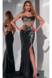Long Prom Dress: Jovani 43246 - Black / Prom