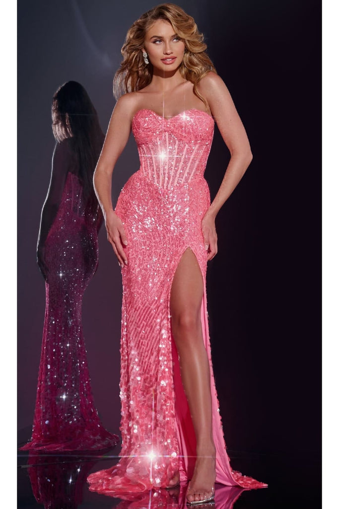 Long Prom Dress: Jovani 43334 - Pink / Prom