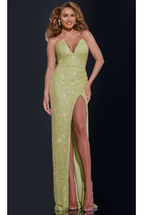 Long Prom Dress: Jovani 43442 - Light Green / Prom