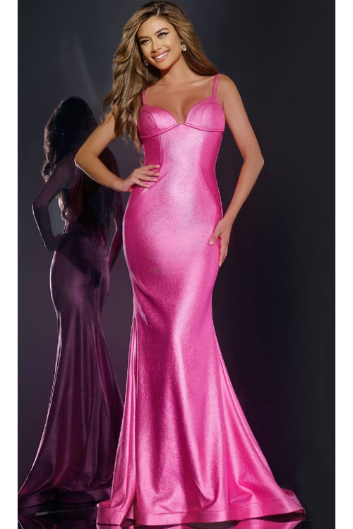 Long Prom Dress: Jovani 43443 - Hot Pink / Prom