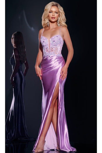 Long Prom Dress: Jovani 43569 - Lilac / 00 - Apparel & Accessories > Clothing > Dresses
