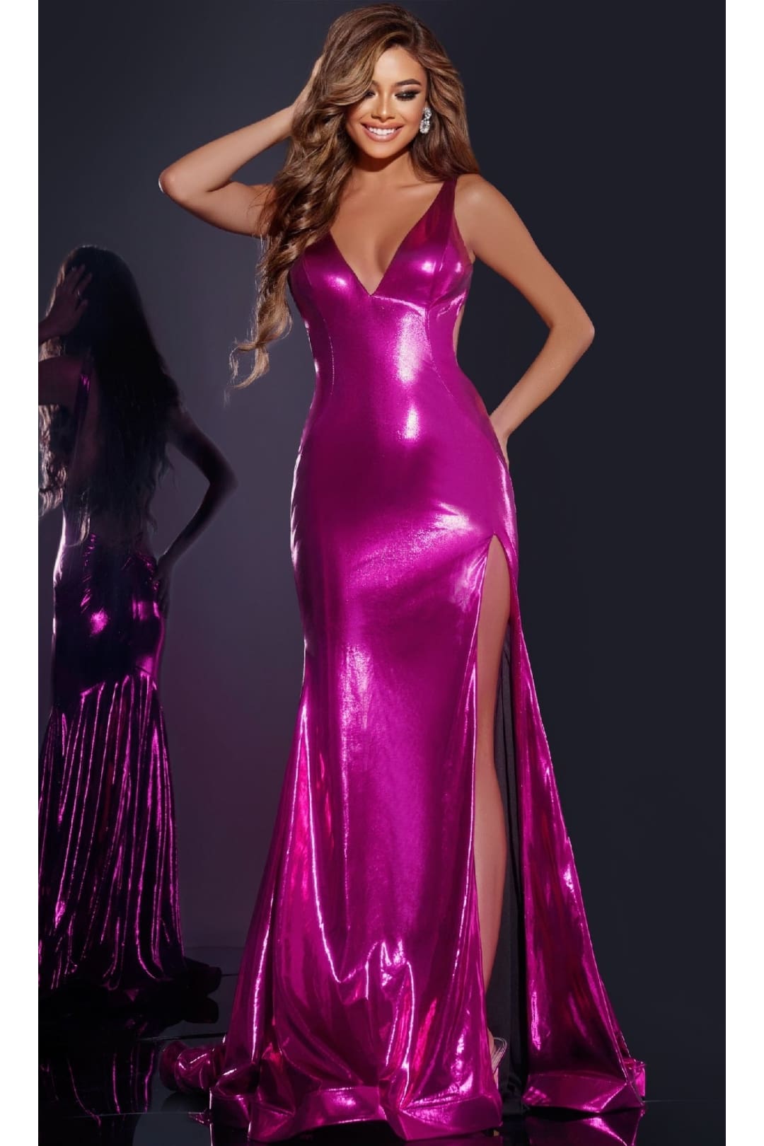 Long Prom Dress: Jovani 43572 - Fuchsia / Prom