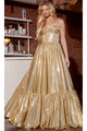 Long Prom Dress: Jovani 43596 - Gold / Prom
