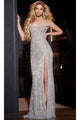 Long Prom Dress: Jovani 43765 - Silver / Apparel & Accessories > Clothing > Dresses