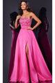 Long Prom Dress: Jovani 43822 - Hot Pink / Prom
