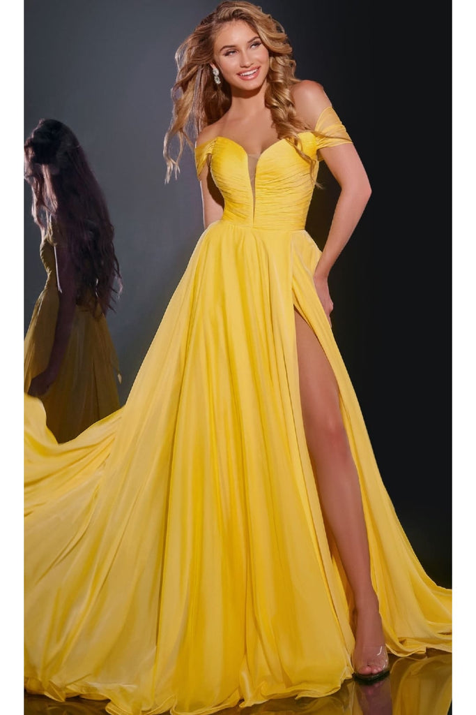 Long Prom Dress: Jovani 43842 - Yellow / Prom