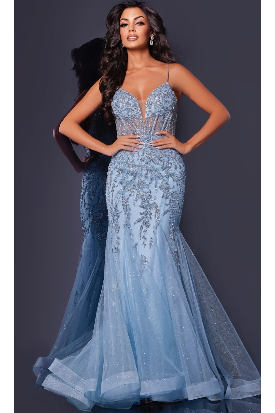 Long Prom Dress: Jovani 43845 - Blue / Prom