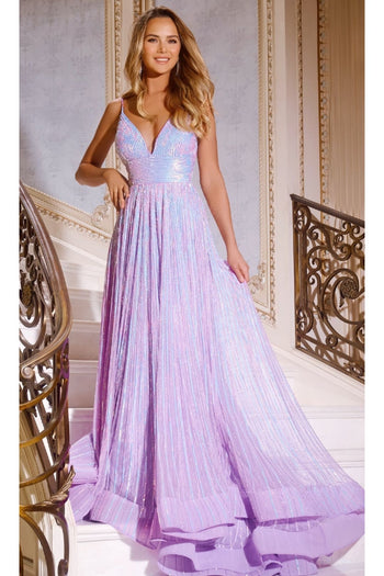 Long Prom Dress: Jovani 43920 - Lavender / Apparel & Accessories > Clothing > Dresses