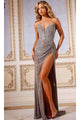 Long Prom Dress: Jovani 43921 - Gunmetal / Prom