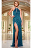Long Prom Dress: Jovani 43922 - Teal / Prom