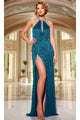 Long Prom Dress: Jovani 43922 - Teal / Prom