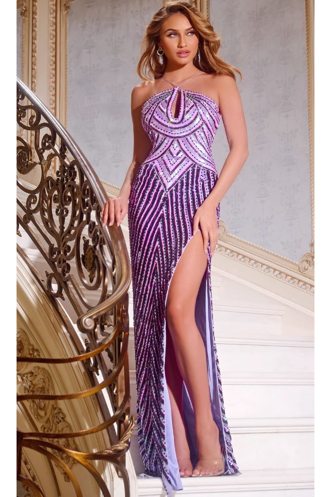Long Prom Dress: Jovani 43925 - Lavender / Prom