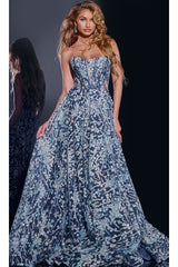 Long Prom Dress: Jovani 44151 - Navy / Prom