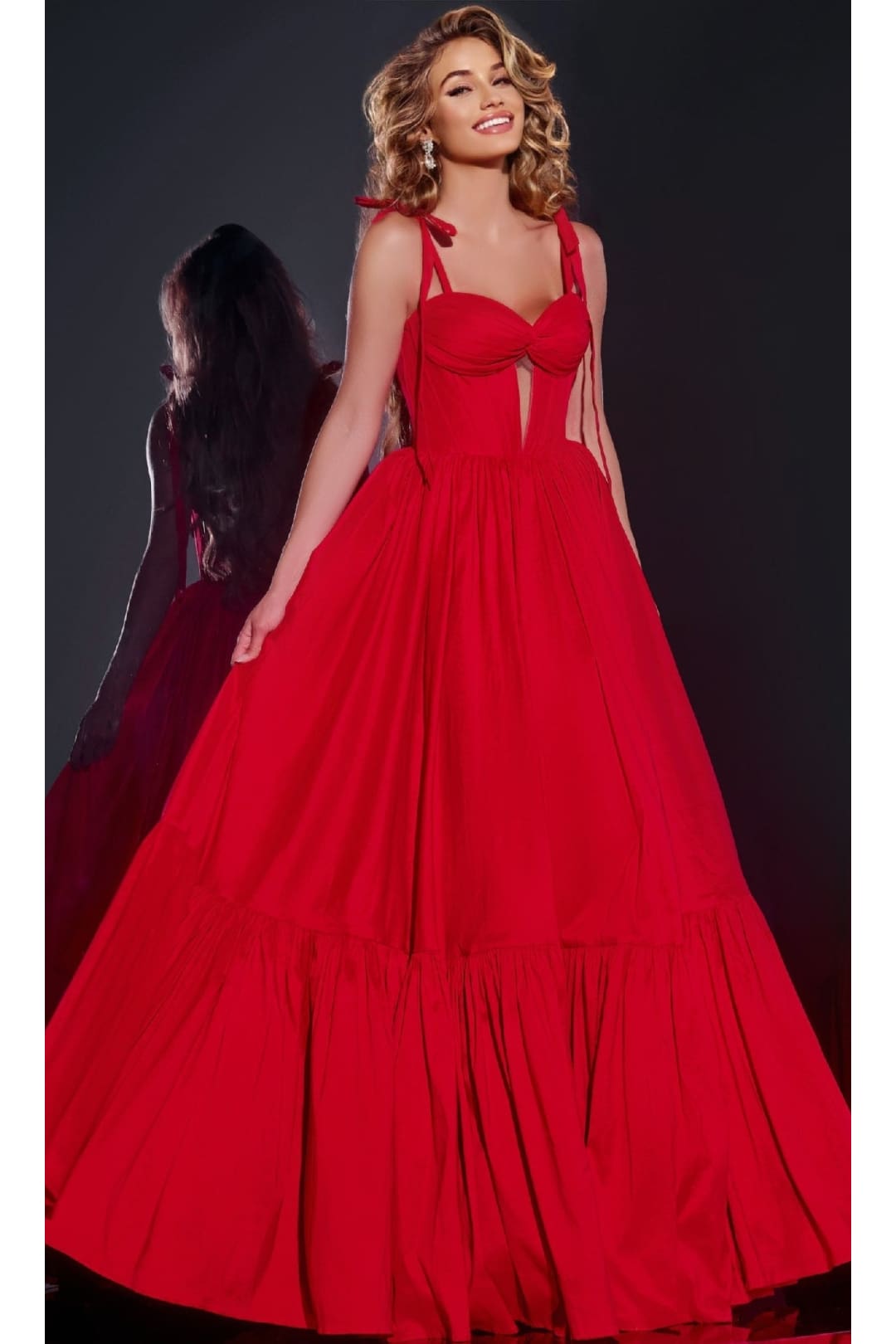 Long Prom Dress: Jovani 44182 - Red / 00 - Apparel & Accessories > Clothing > Dresses