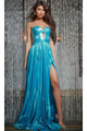 Long Prom Dress: Jovani 44229 - Aqua / Prom