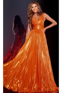 Long Prom Dress: Jovani 44230 - Orange / Prom