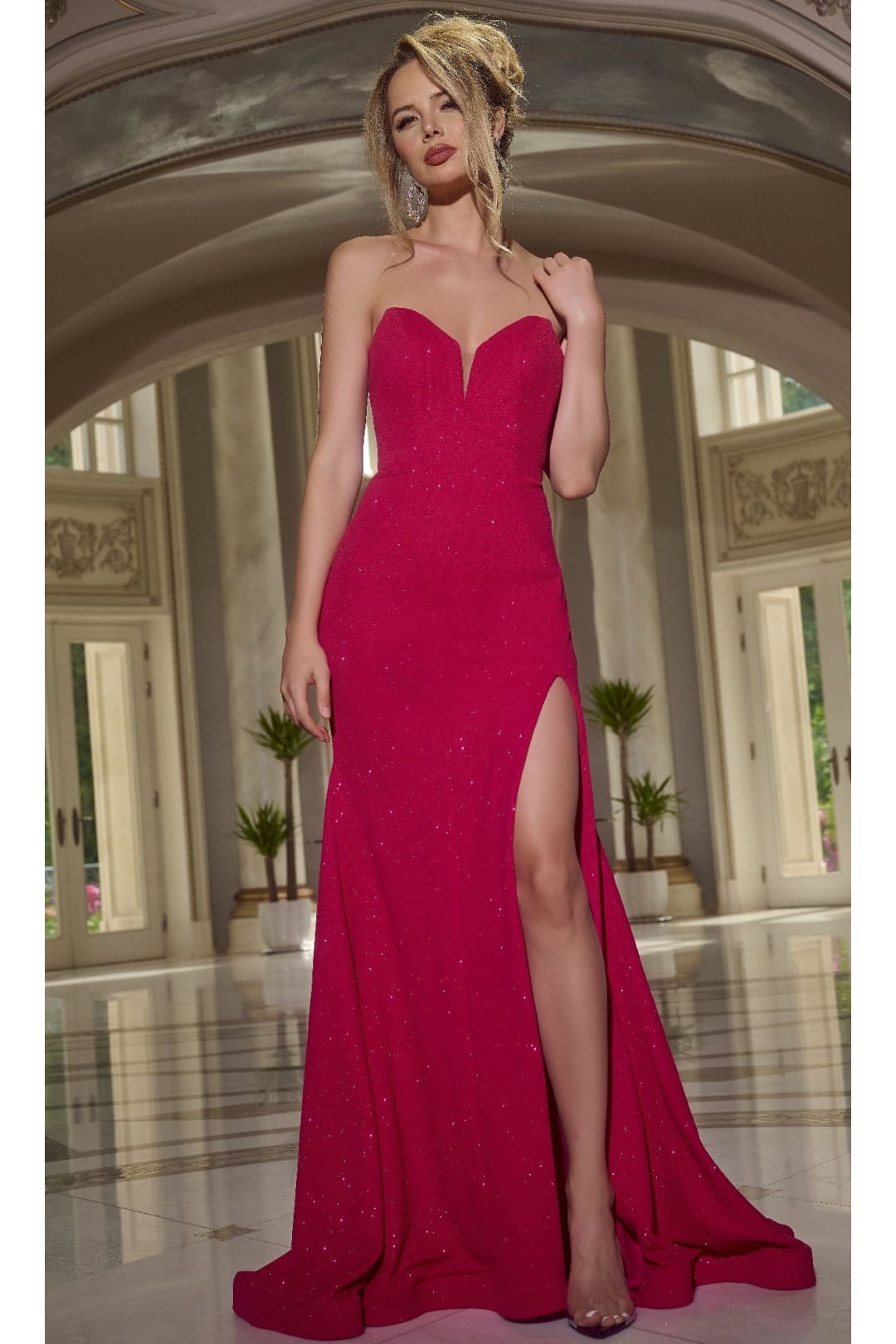 Long Prom Dress: Jovani 44262 - Fuchsia / 00 - Apparel & Accessories > Clothing > Dresses
