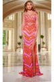 Long Prom Dress: Jovani 44266 - Orange/ Multi / Prom