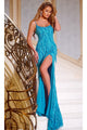 Long Prom Dress: Jovani 44273 - Turquoise / Prom