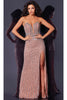 Long Prom Dress: Jovani 44330 - Dark Taupe / Prom