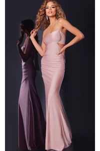 Long Prom Dress: Jovani 44513 - Blush / Prom