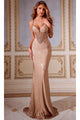 Long Prom Dress: Jovani 44538 - Gold / 00 - Apparel & Accessories > Clothing > Dresses